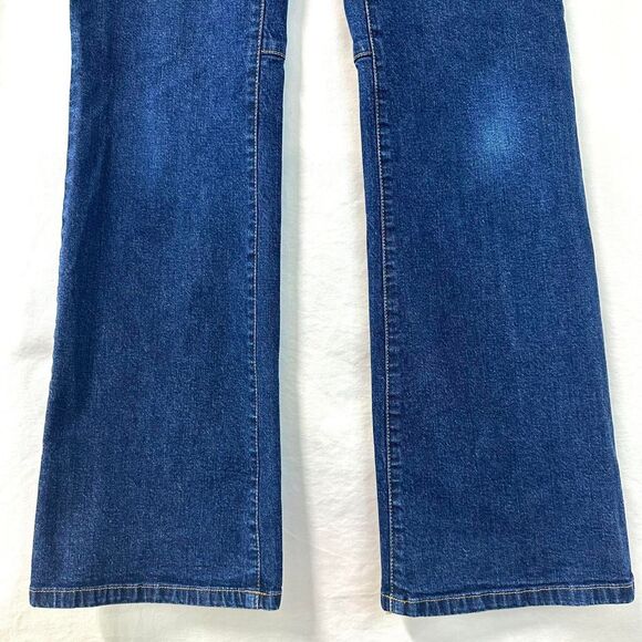 OLD NAVY‎ Y2K 2000s Blue Dark Wash Low Rise Flare Bootcut Jeans Womens 8 Vintage - Picture 2 of 8